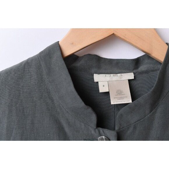 J. Jill Kaftan Jacket Silk Linen Blend Sz 8 Oversized Tunic Shacket Blazer - Picture 3 of 12